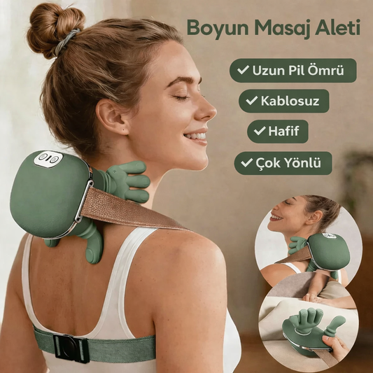 Kablosuz 4D Biyonik Parmak Boyun ve Omuz Masaj Aleti