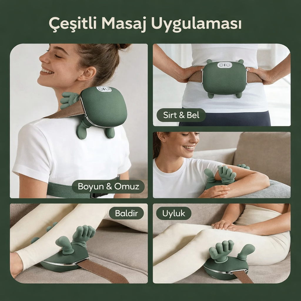 Kablosuz 4D Biyonik Parmak Boyun ve Omuz Masaj Aleti